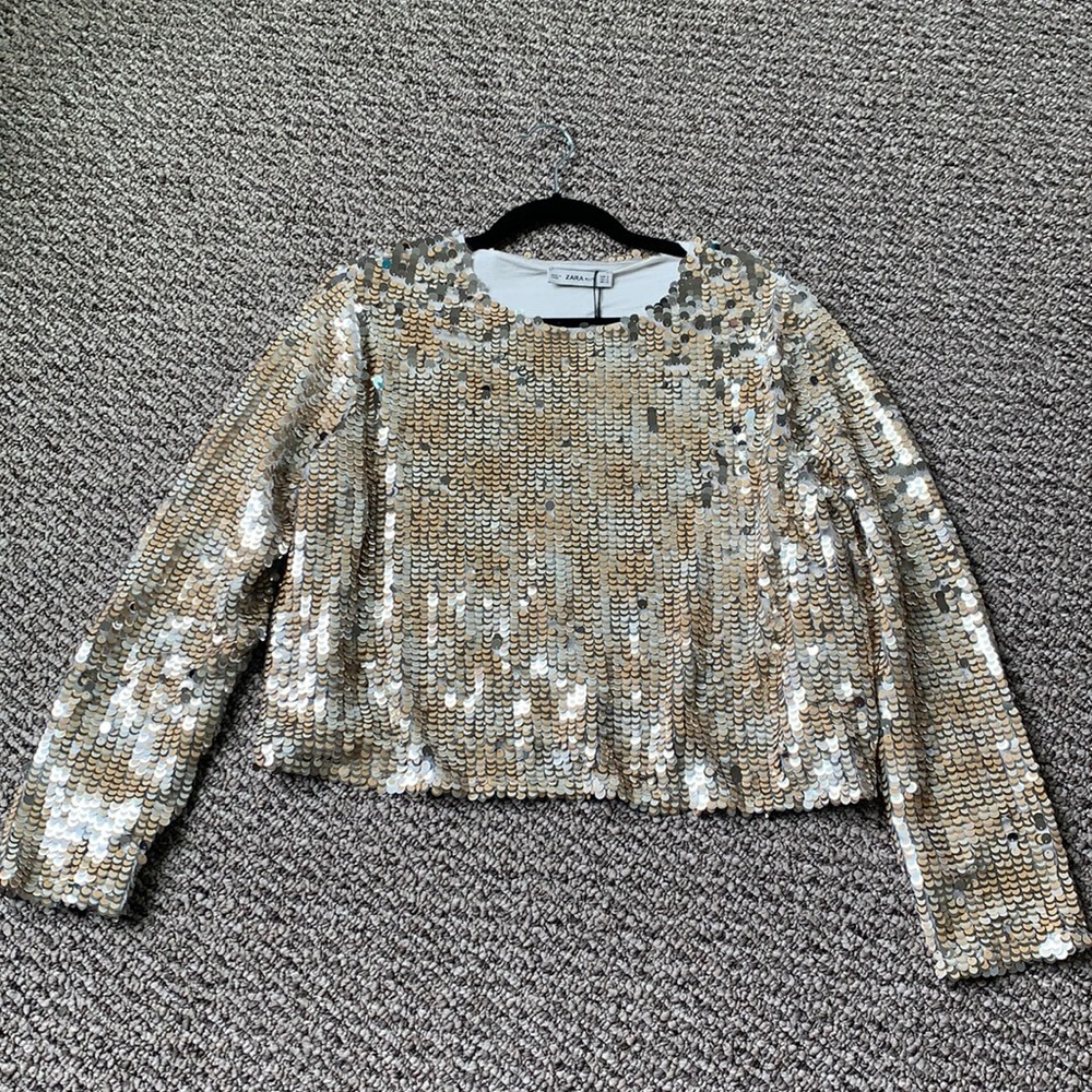 Zara sequin crop top